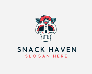 Mexican Calavera Skull logo design