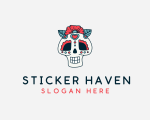 Mexican Calavera Skull logo design