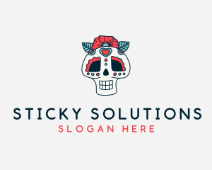 Mexican Calavera Skull logo design