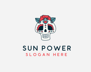 Mexican Calavera Skull logo design