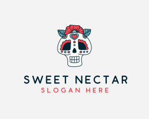 Mexican Calavera Skull logo design