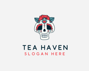 Mexican Calavera Skull logo design