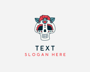 Mexican Calavera Skull logo design