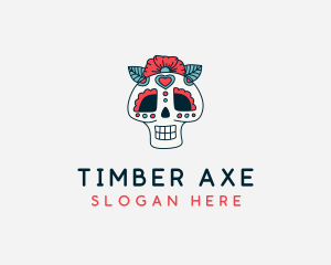 Mexican Calavera Skull logo design