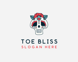 Mexican Calavera Skull logo design