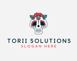 Mexican Calavera Skull logo design