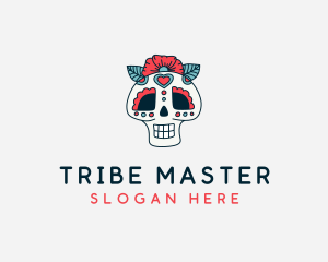 Mexican Calavera Skull logo design