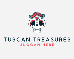 Mexican Calavera Skull logo design