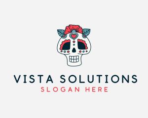 Mexican Calavera Skull logo design