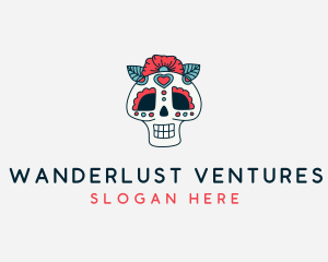 Mexican Calavera Skull logo design