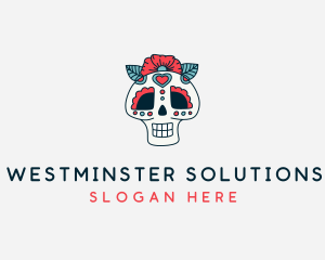 Mexican Calavera Skull logo design