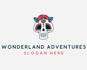 Mexican Calavera Skull logo design