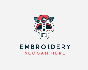 Mexican Calavera Skull logo design