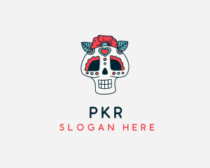 Mexican Calavera Skull logo design