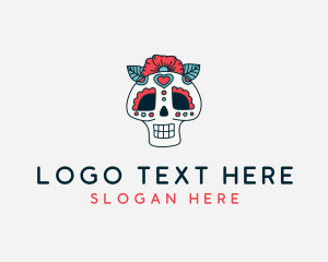 Hip - Mexican Calavera Skull logo design