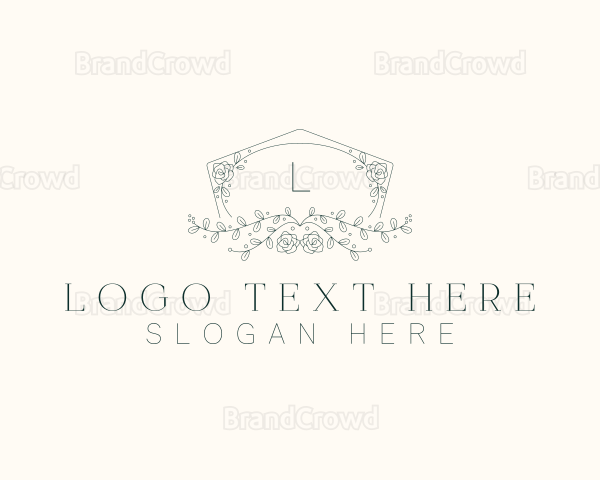 Floral Wedding Frame Logo