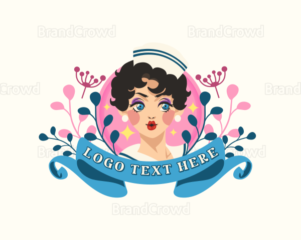 Floral Lady Sailor Logo