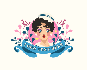 Lady - Floral Lady Sailor logo design