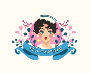 Sailor - Floral Lady Sailor logo design