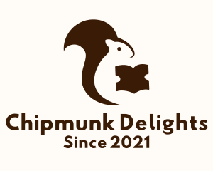 Chipmunk - Minimalist Squirrel Book logo design