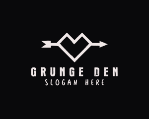 Grunge - Grunge Geometric Heart Arrow logo design