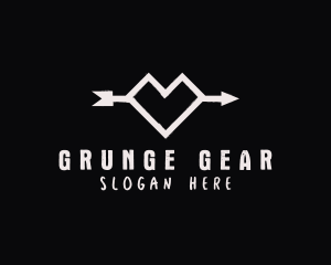 Grunge - Grunge Geometric Heart Arrow logo design