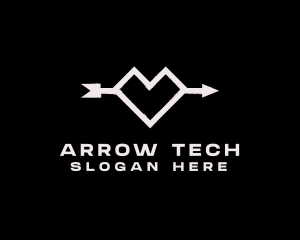 Arrow - Grunge Geometric Heart Arrow logo design