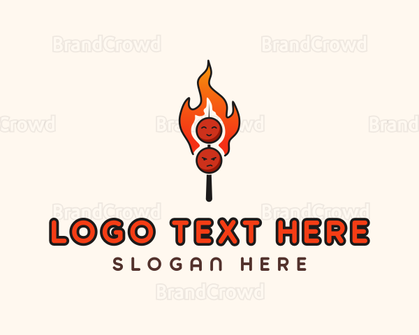 Grill Skewer Kebab Logo