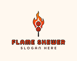 Skewer - Grill Skewer Kebab logo design