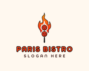 Grill Skewer Kebab  logo design