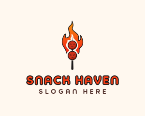 Grill Skewer Kebab  logo design