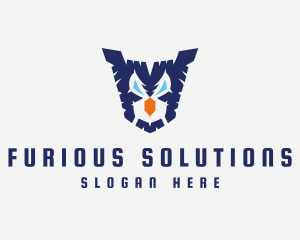 Angry Flying Owl  logo design