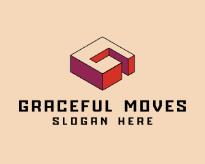 3D Pixel Letter G logo design