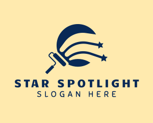 Blue Star Paint Roller logo design