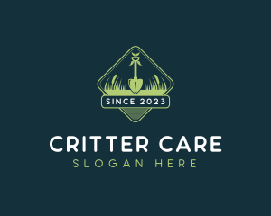 Grass Lawn Care Shovel logo design