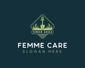 Grass Lawn Care Shovel logo design