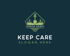 Grass Lawn Care Shovel logo design