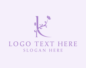 Skin Clinic - Flower Cosmetics Letter K logo design