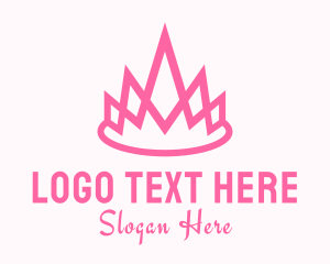 Tiara - Pink Princess Crown logo design