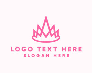 Stylist - Pink Princess Crown logo design