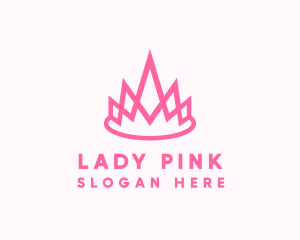 Pink Princess Crown logo design