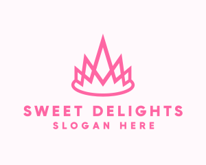 Pink Princess Crown logo design