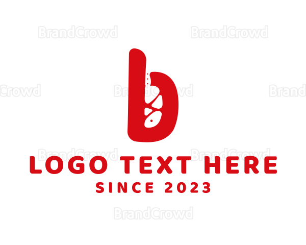 Red Knife Letter B Logo