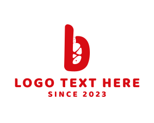 Cutlery - Red Knife Letter B logo design
