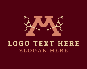 Styling - Luxe Bellflowers Letter M logo design