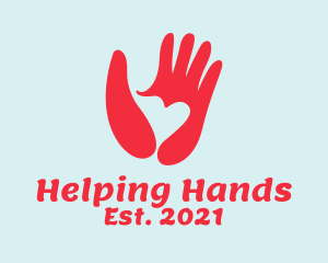 Aid - Red Heart Hands logo design