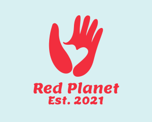 Red Heart Hands  logo design