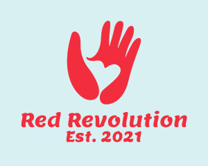 Red Heart Hands  logo design