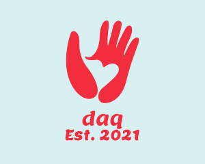 Red - Red Heart Hands logo design