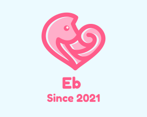 Feminine - Pink Heart Fox logo design
